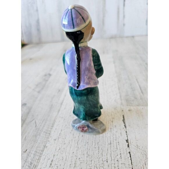 Gort wong li Green boy Chinese Monk Buddha figurine vintage priolo statue - Picture 5 of 8